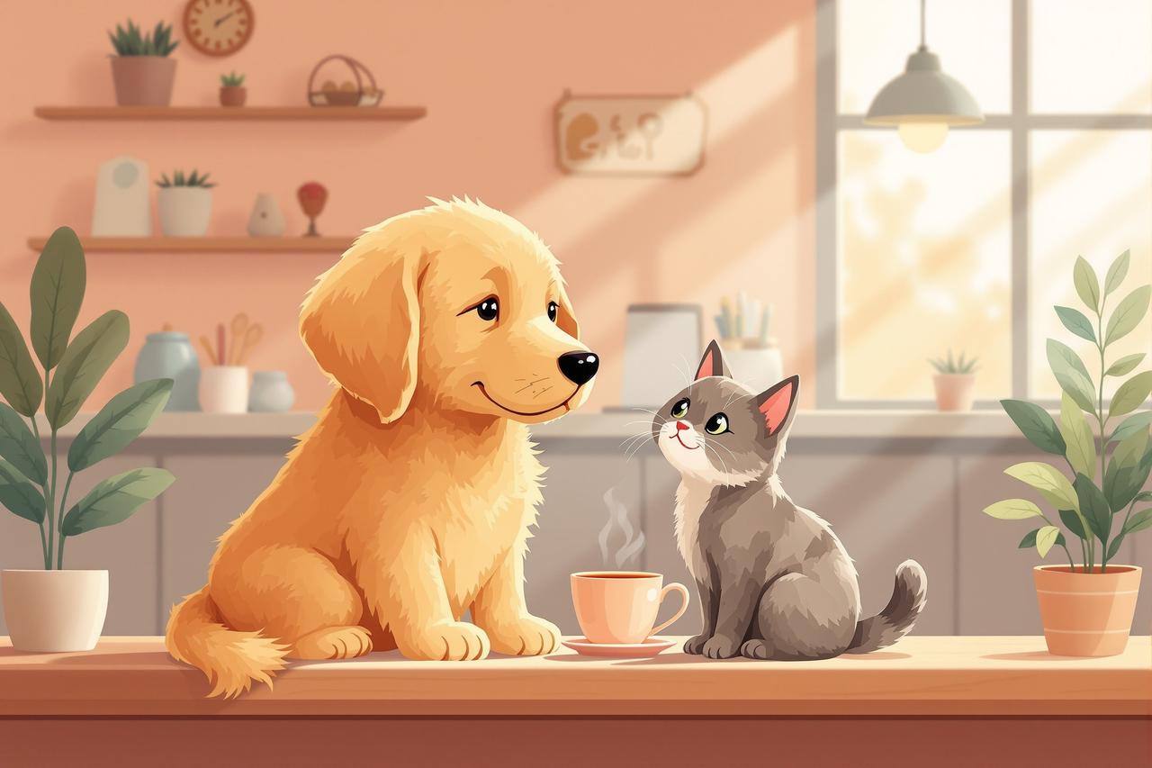红果漫看 - 《咖啡店的猫》第8集：新来的小金毛